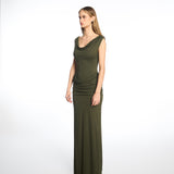 Jessica Long Dress in Moss Green