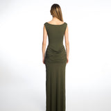 Jessica Long Dress in Moss Green