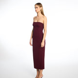 Margot Burgundy Midi Dress