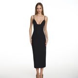 Tess Black Midi Dress