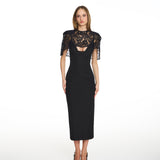 Natasha Black Lace Cape