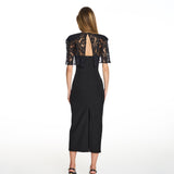 Tess Black Lace Midi Dress