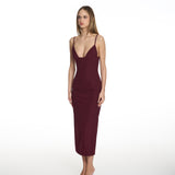Tess Burgundy Midi Dress