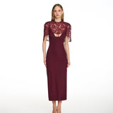 Tess Burgundy Lace Midi Dress