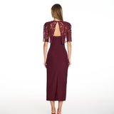 Tess Burgundy Lace Midi Dress