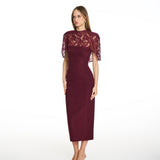 Margot Burgundy Lace Midi Dress