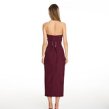 Envy Burgundy Cinched Midi Dress