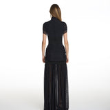 Grace Mesh Long Black Dress