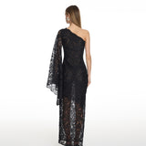 Lilith One Sleeve Black Lace Dress