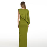 Aman Draped Dress in Pistachio
