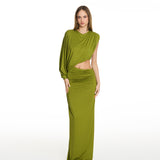 Amanda Draped Dress in Pistachio