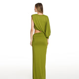 Amanda Draped Dress in Pistachio