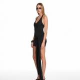 Gigi Mini Fringe Black Dress