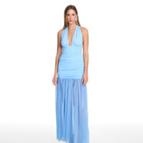 Stasi Long Mesh Blue Dress