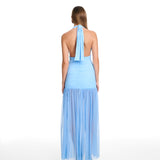 Stasi Long Mesh Blue Dress
