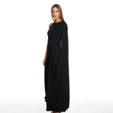 Bloom Draped Black Dress