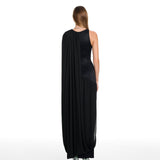 Bloom Draped Black Dress