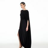 Valentina Draped Black Dress