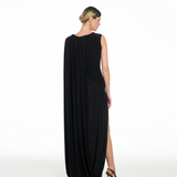 Valentina Draped Black Dress