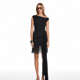 Tina Mini Fringe Black Dress