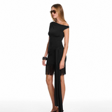Tina Mini Fringe Black Dress