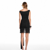 Tina Mini Fringe Black Dress
